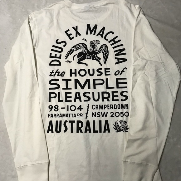 Deus Ex Machina Off White Long Sleeve Crew Neck Tee - Picture 1 of 11